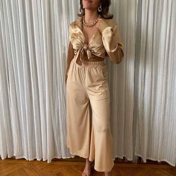 SOLD Vintage Quiana Wide Leg Trousers - Picture 4 of 4